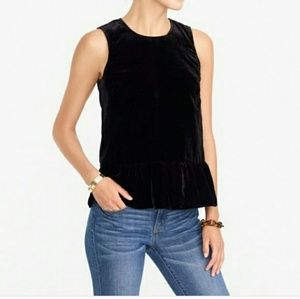 J.Crew Velvet Peplum Top